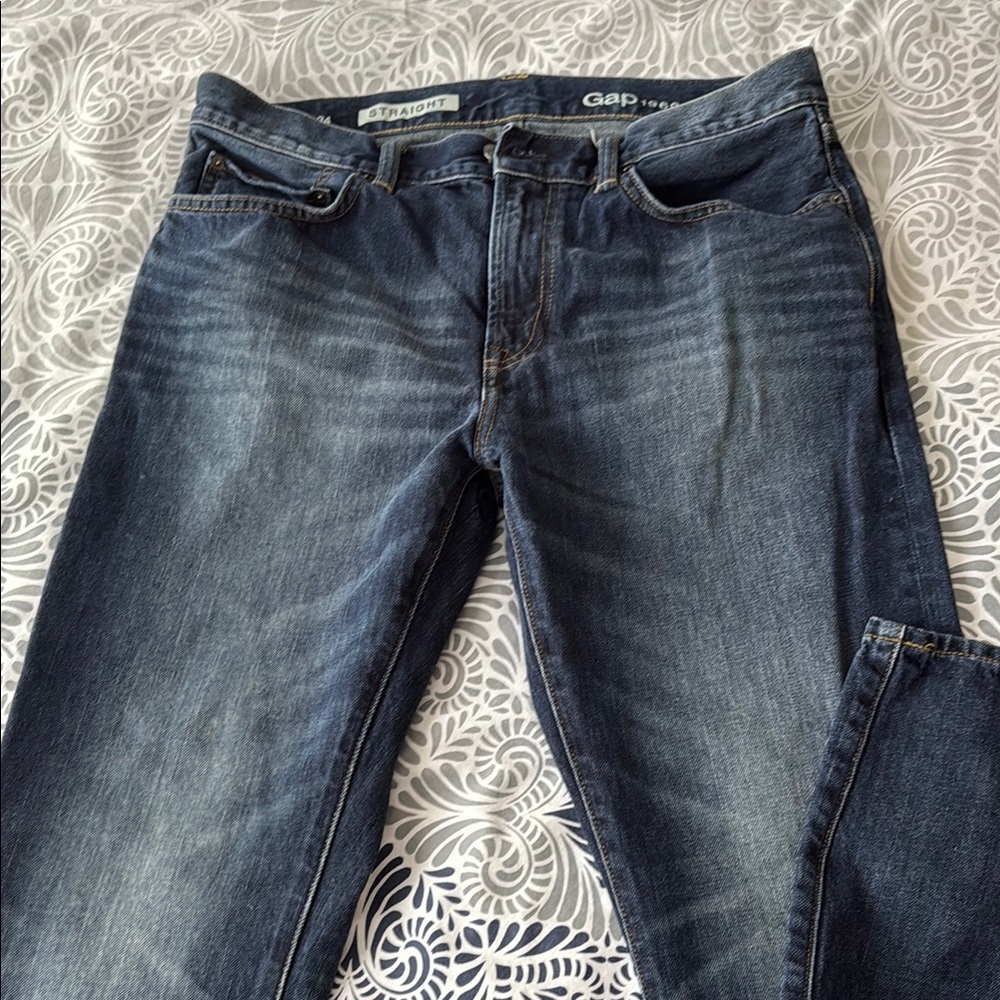 GAP Blue Straight Jeans with Classic Indigo Wash